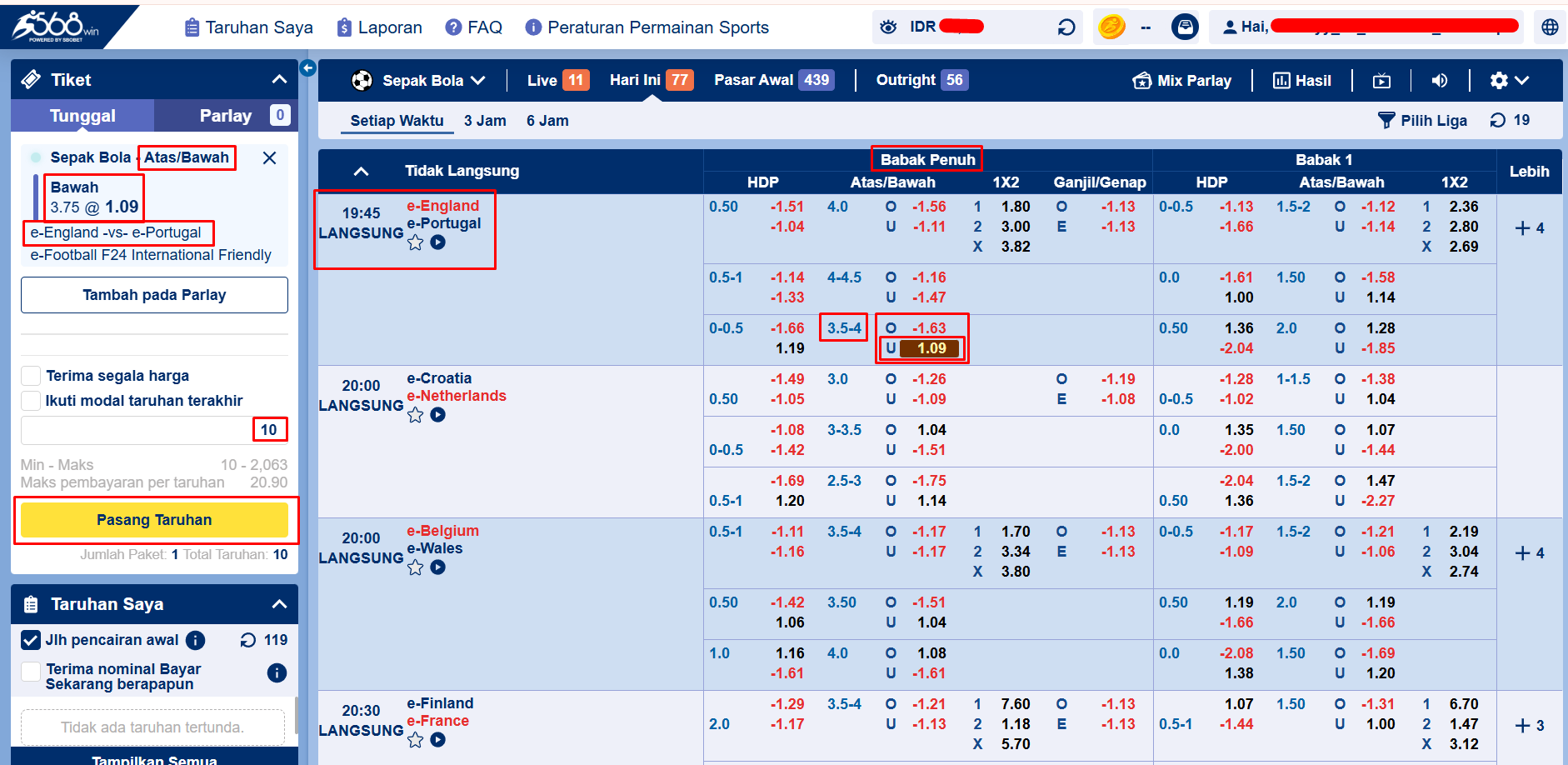 Cara Bermain Over/Under di SBOBET untuk Pemula