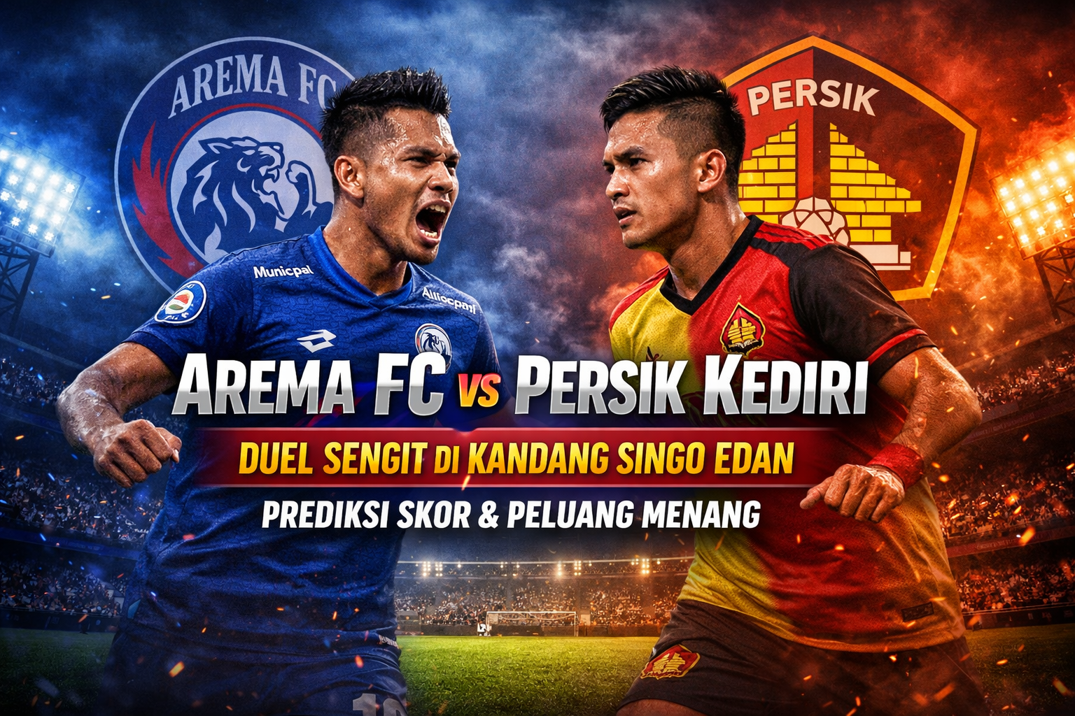 Arema FC vs Persik Kediri: Duel Sengit di Kandang Singo Edan, Prediksi Skor & Peluang Menang