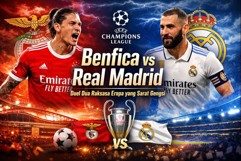 Benfica vs Real Madrid: Duel Dua Raksasa Eropa yang Sarat Gengsi dan Sejarah