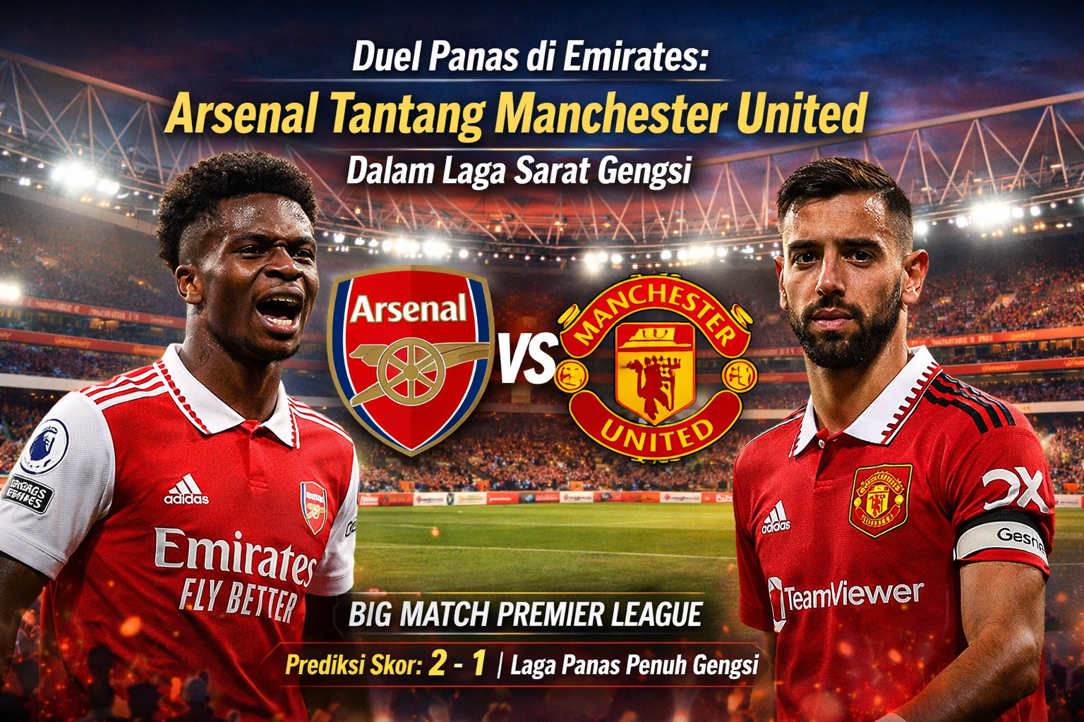 Duel Panas di Emirates: Arsenal Tantang Manchester United dalam Laga Sarat Gengsi