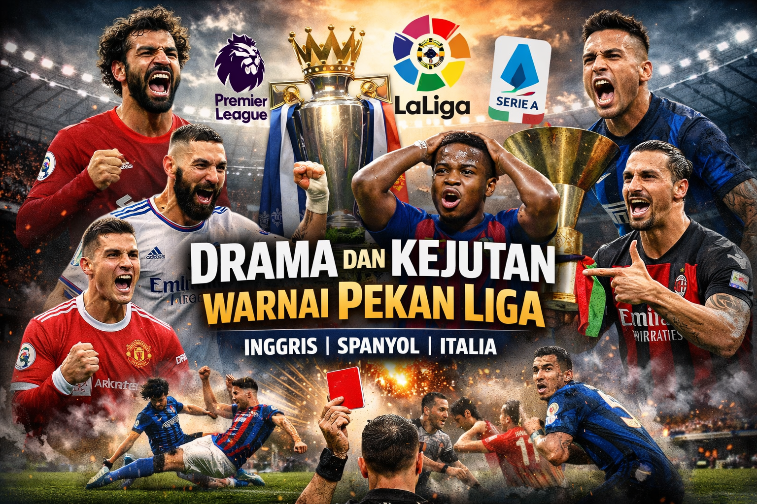 Liga Inggris, Spanyol, dan Italia: Drama dan Kejutan Warnai Pekan Liga
