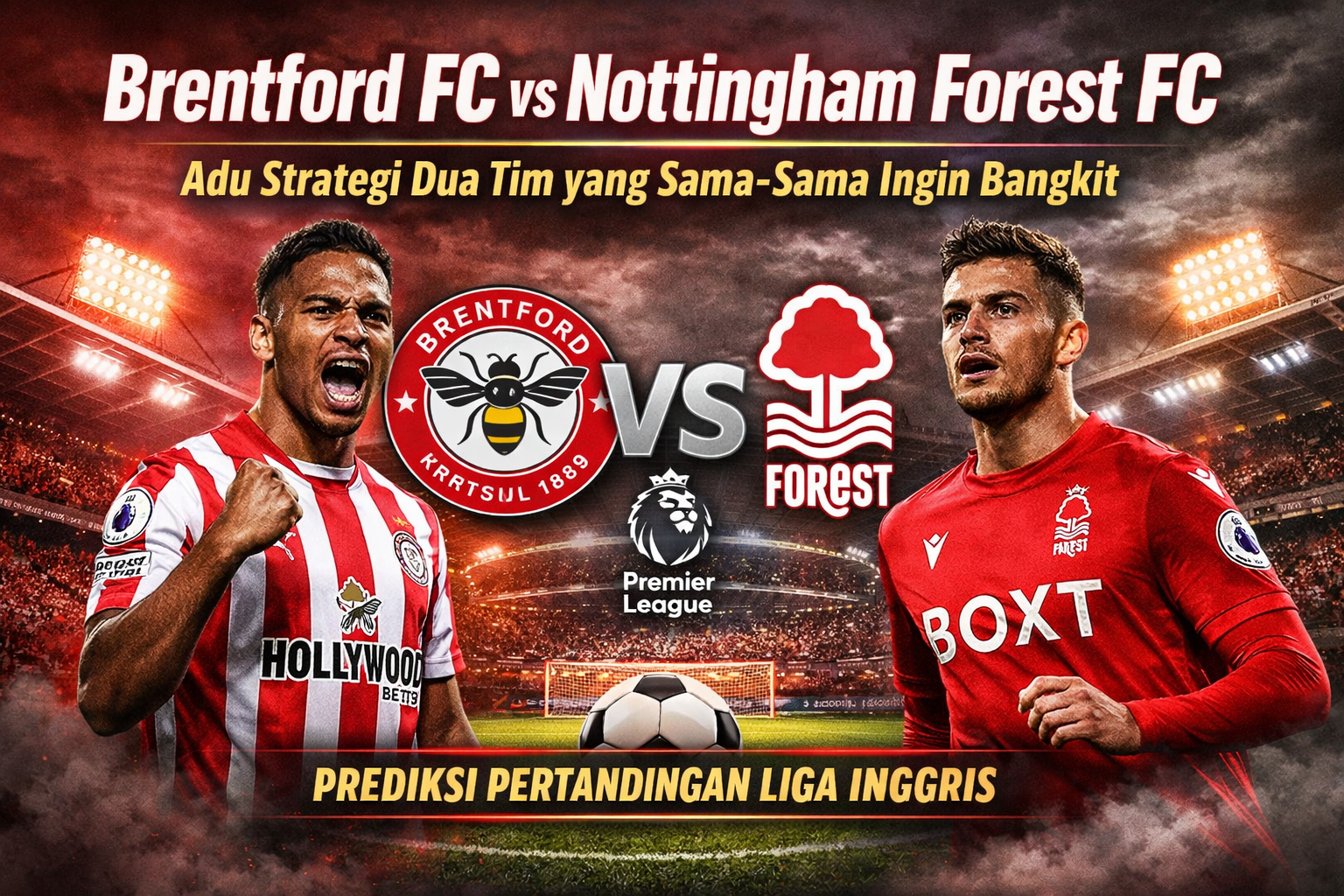 Brentford FC vs Nottingham Forest FC: Adu Strategi Dua Tim yang Sama-Sama Ingin Bangkit