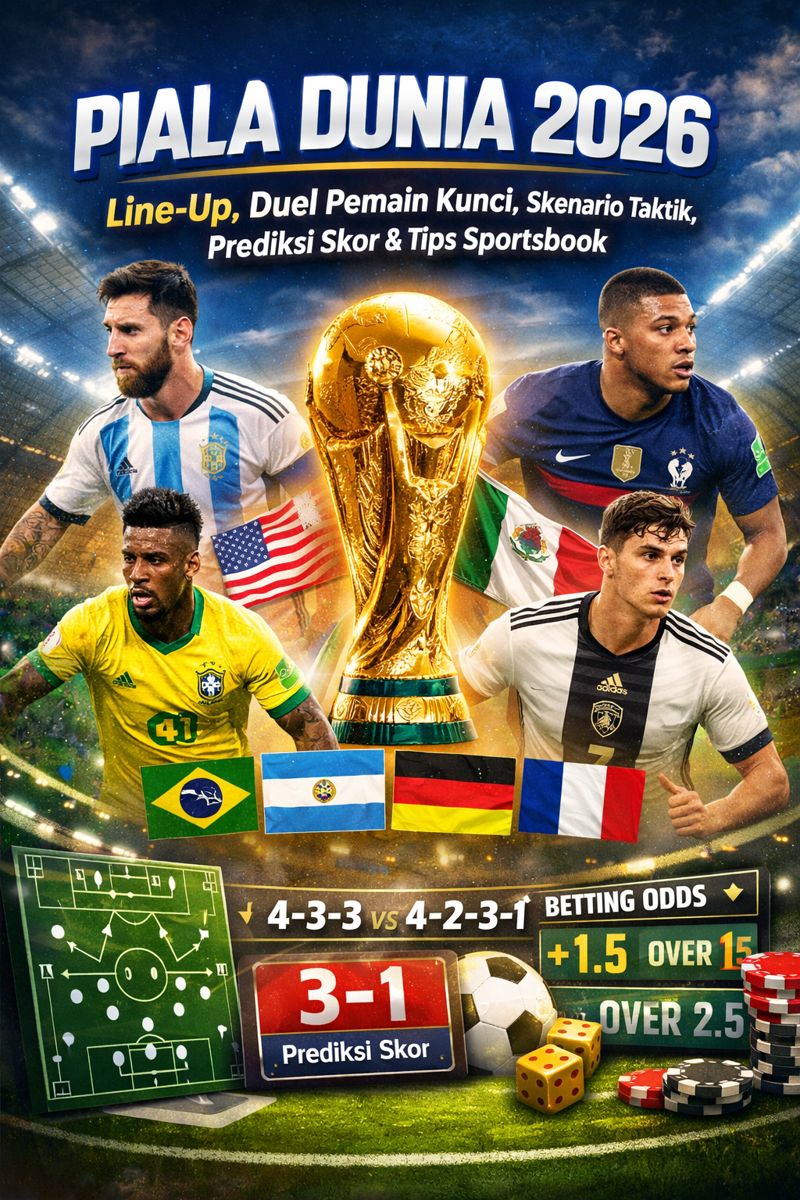 Piala Dunia 2026: Skenario Taktik, Duel Pemain Kunci, Prediksi Skor & Pasar Taruhan