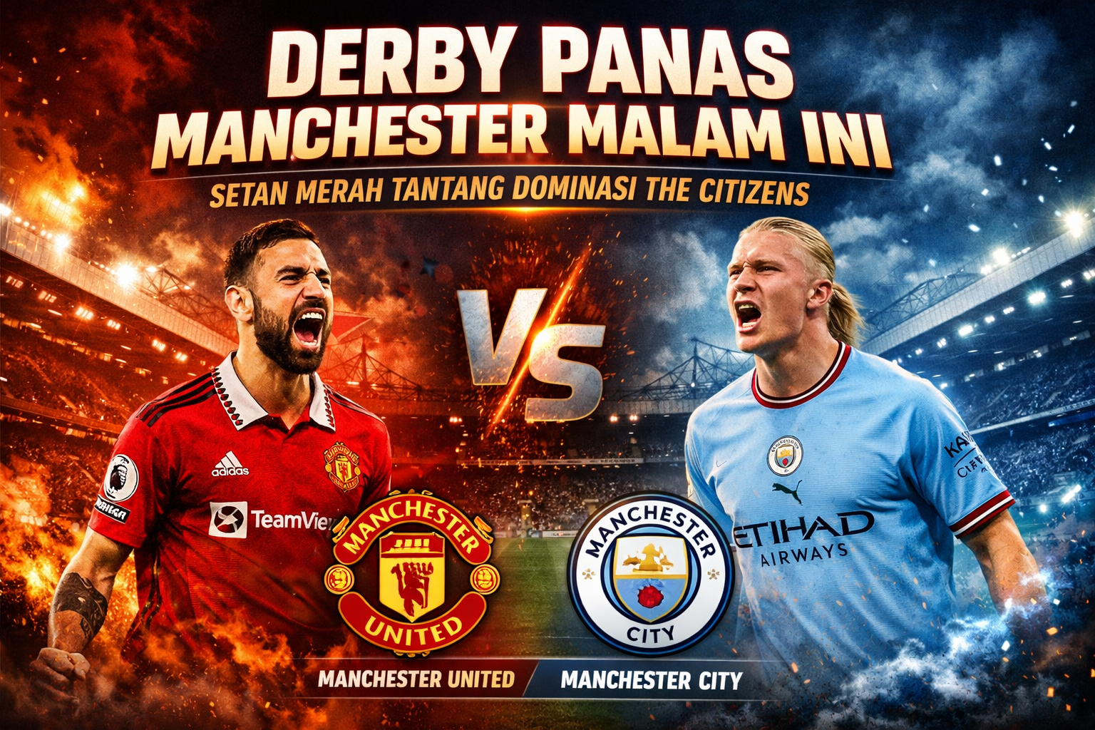 Derby Panas Manchester Malam Ini: Setan Merah Tantang Dominasi The Citizens