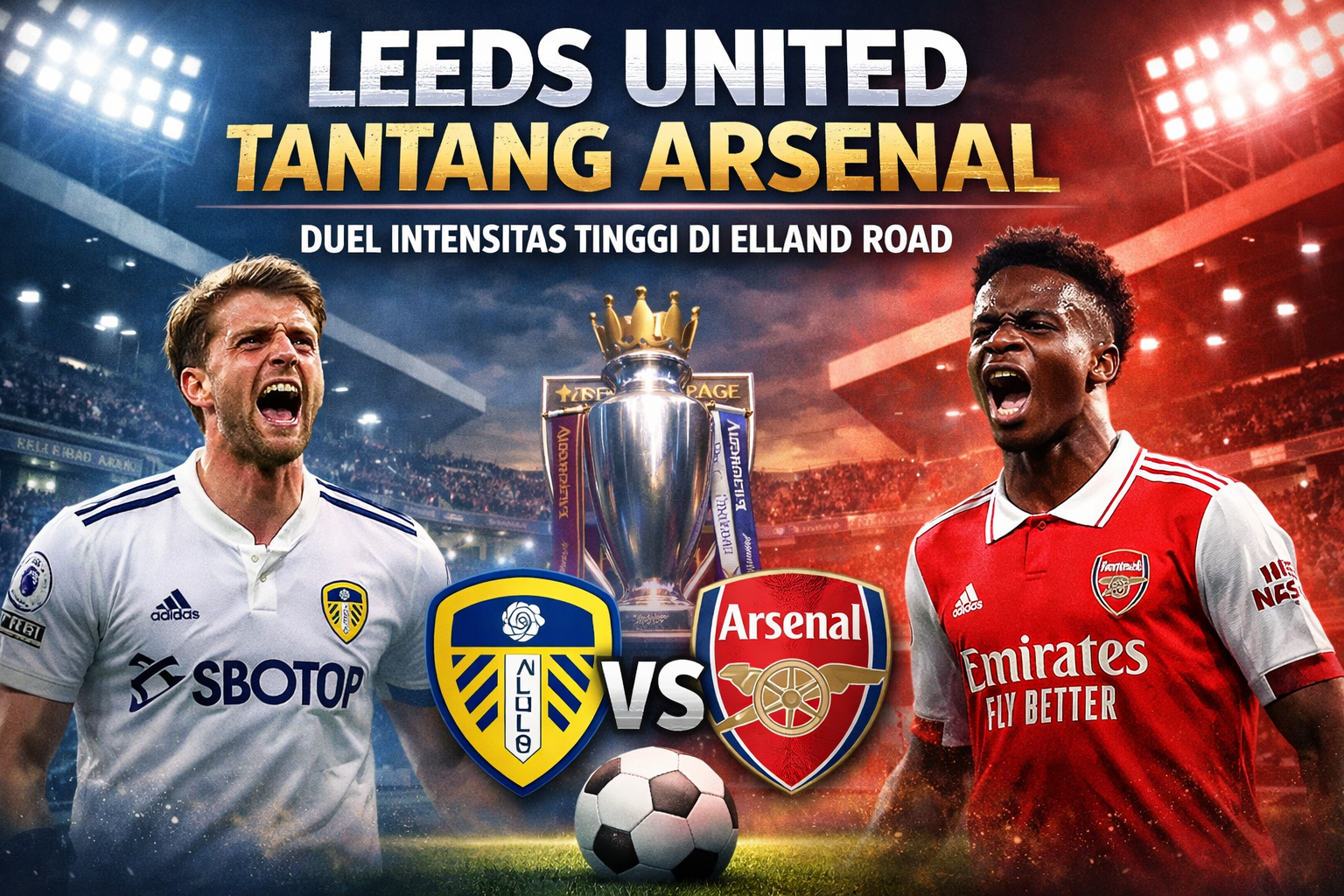 Leeds United Tantang Arsenal, Duel Intensitas Tinggi di Elland Road