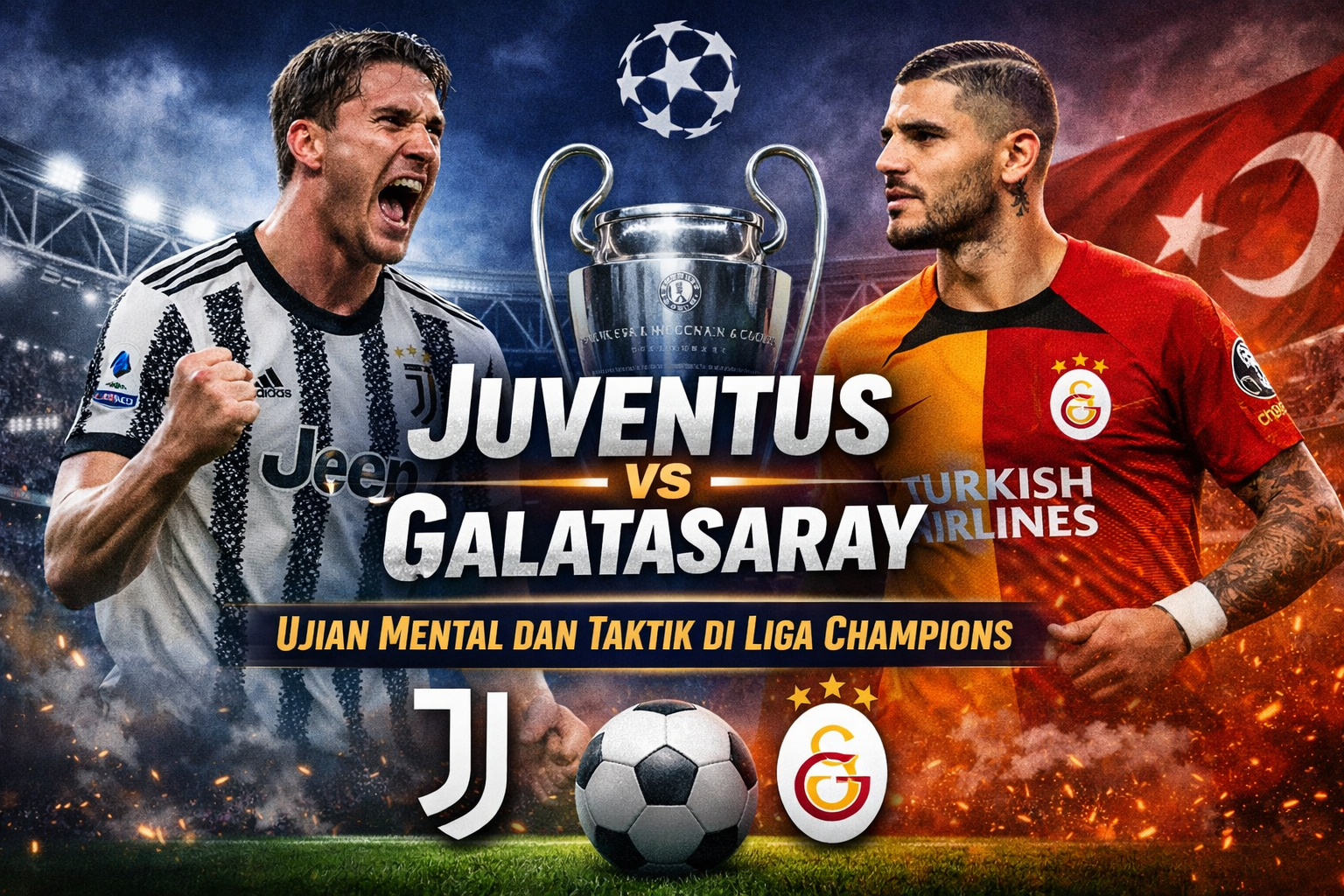 Juventus Bungkam Galatasaray dalam Duel Sengit Liga Champions di Turin