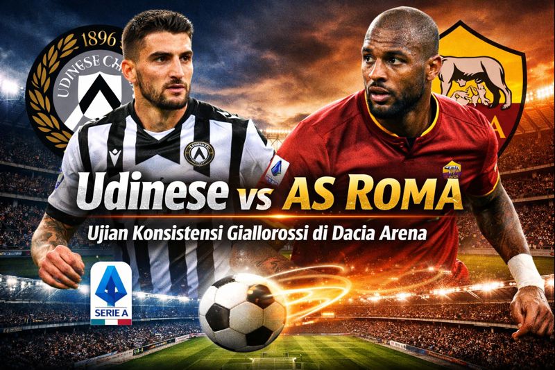 Udinese Tantang AS Roma di Dacia Arena, Giallorossi Bidik Konsistensi di Serie A