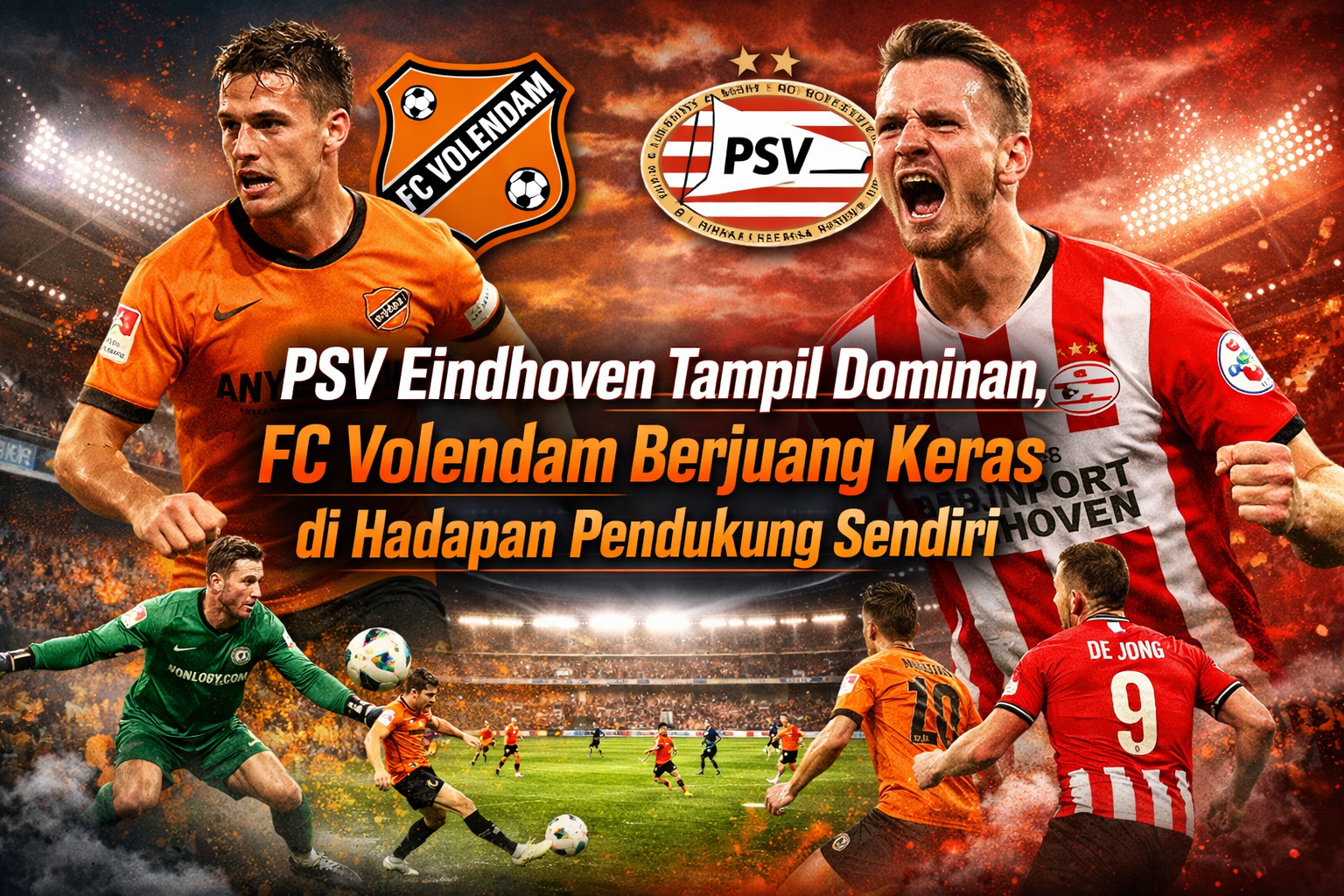 PSV Eindhoven Tampil Dominan, FC Volendam Berjuang Keras di Hadapan Pendukung Sendiri
