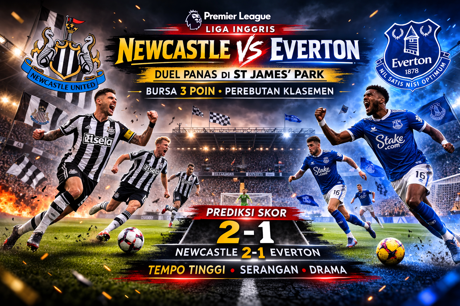 Newcastle vs Everton: Ujian Konsistensi The Magpies, The Toffees Berburu Momentum di Liga Inggris