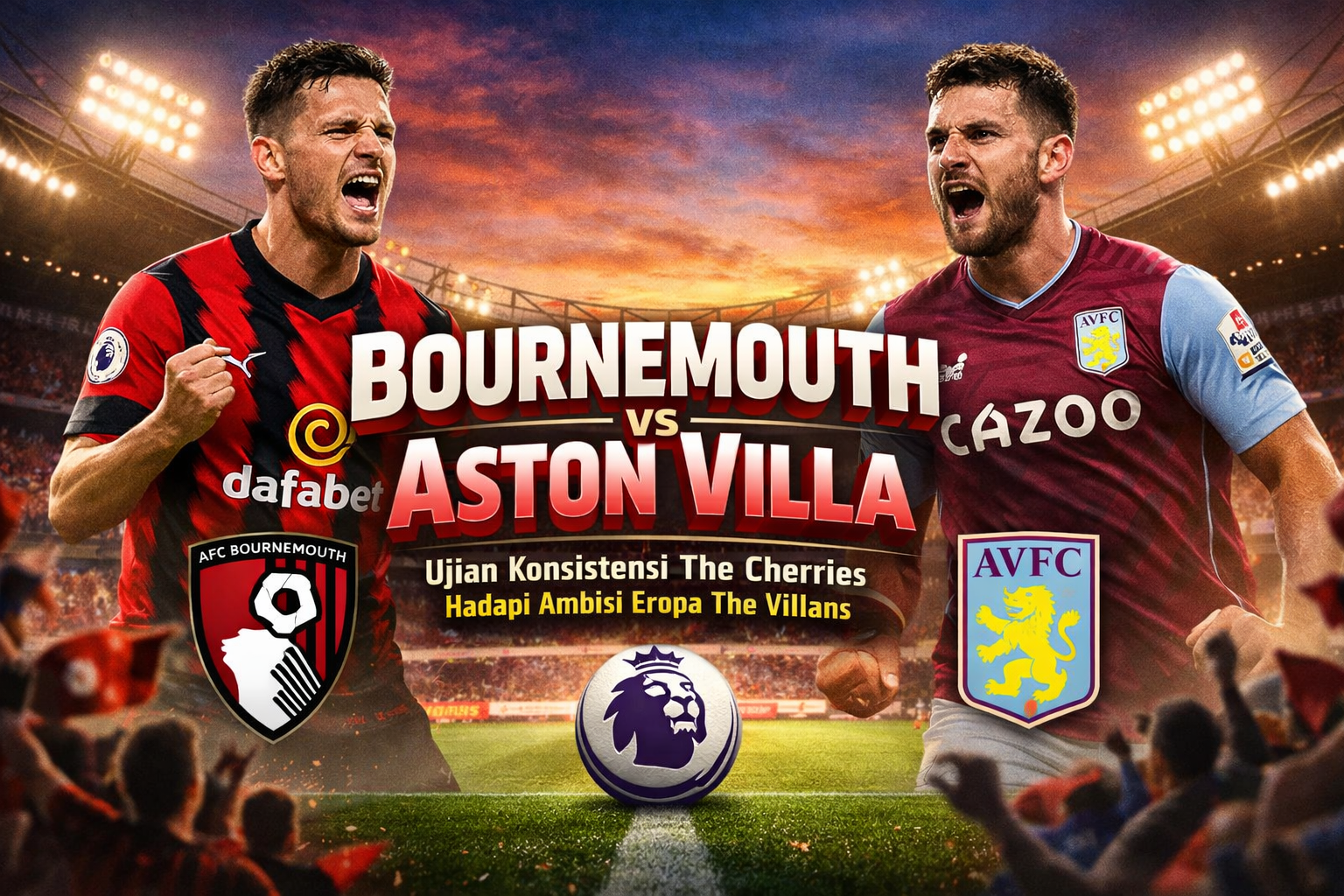 Bournemouth vs Aston Villa: Ujian Konsistensi The Cherries Hadapi Ambisi Eropa The Villans