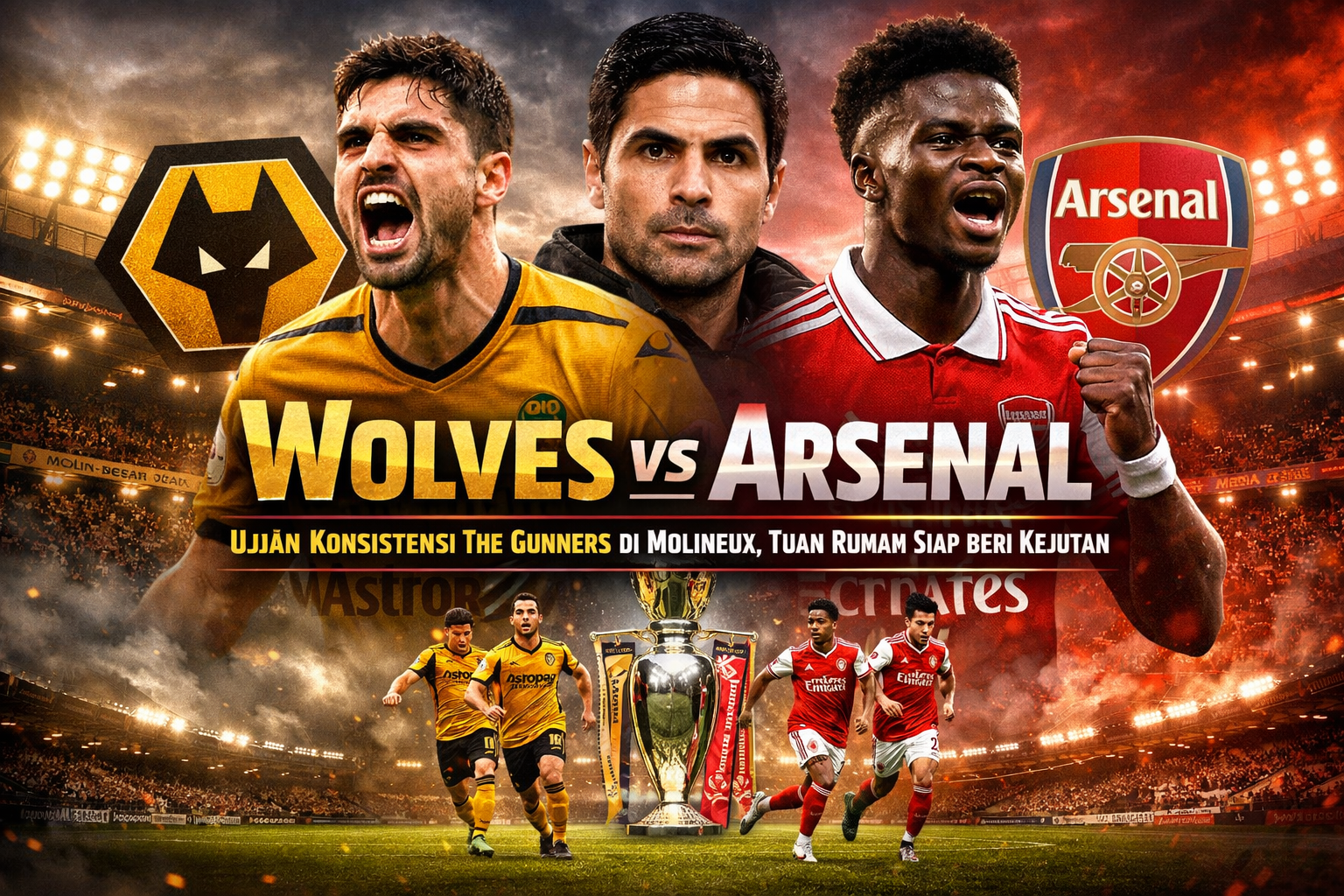 Wolves vs Arsenal: Ujian Konsistensi The Gunners di Molineux, Tuan Rumah Siap Beri Kejutan