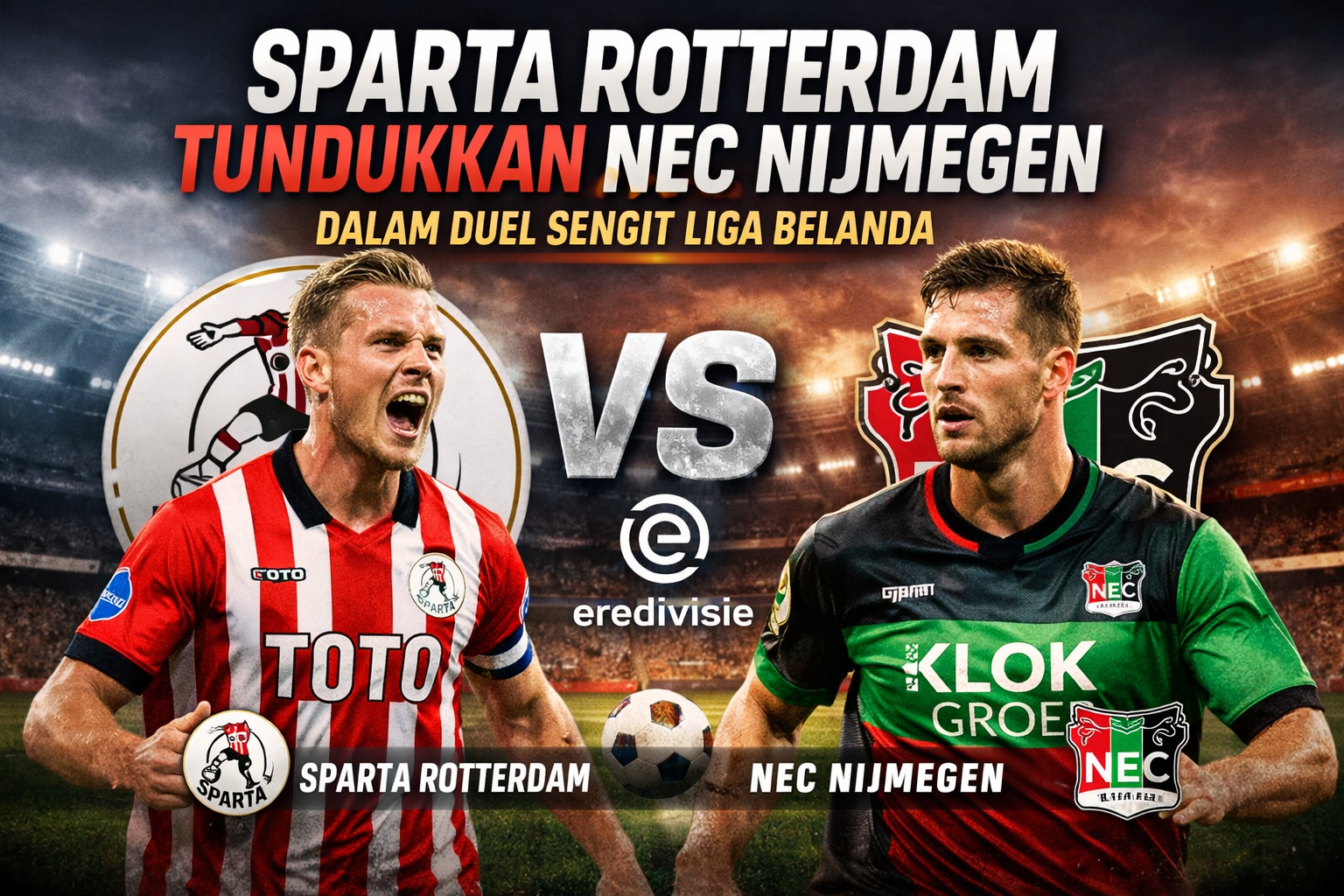 Sparta Rotterdam Tundukkan NEC Nijmegen dalam Duel Sengit Liga Belanda