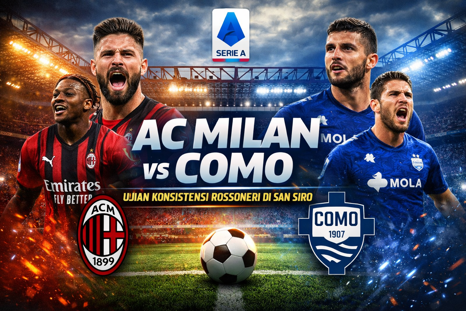 AC Milan vs Como: Ujian Konsistensi Rossoneri di San Siro dalam Laga Sarat Gengsi