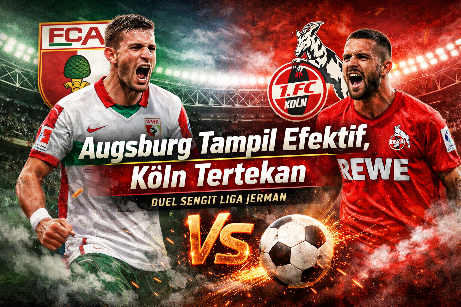 Augsburg Tampil Efektif, Köln Tertekan dalam Duel Sengit Liga Jerman