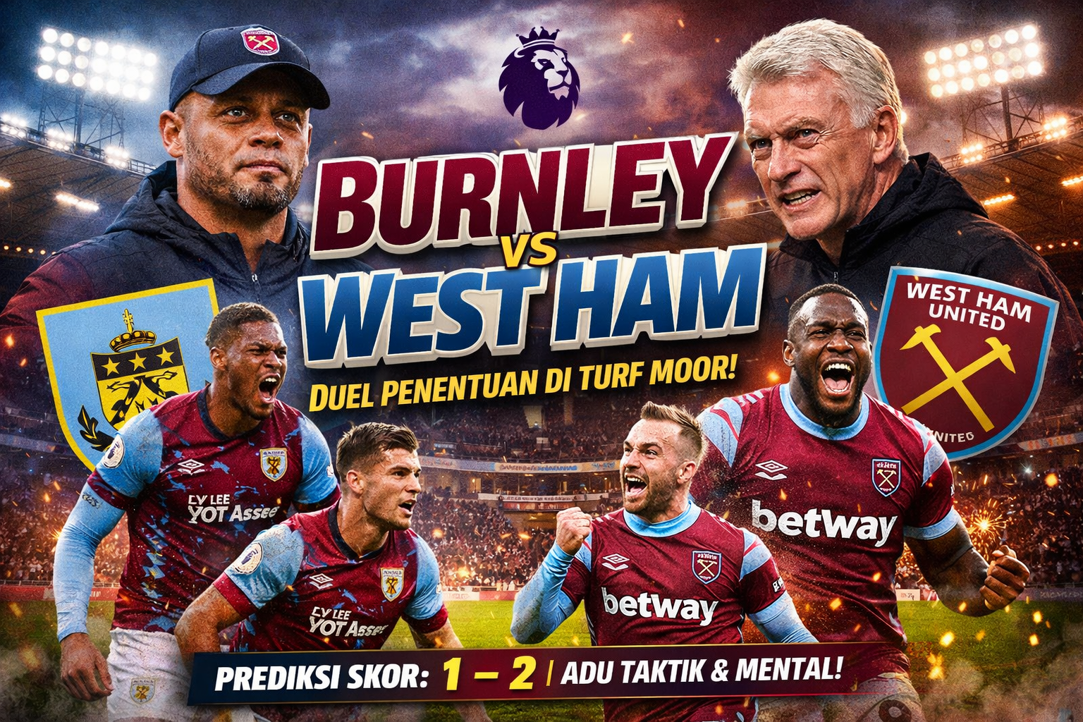 Burnley Tantang West Ham dalam Laga Krusial Liga Inggris, Adu Konsistensi dan Mental Tuan Rumah