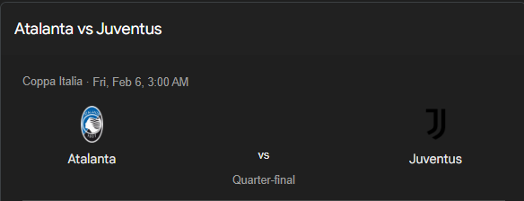 Prediksi Atalanta BC vs Juventus, 06 Februari 2026 Coppa Italia