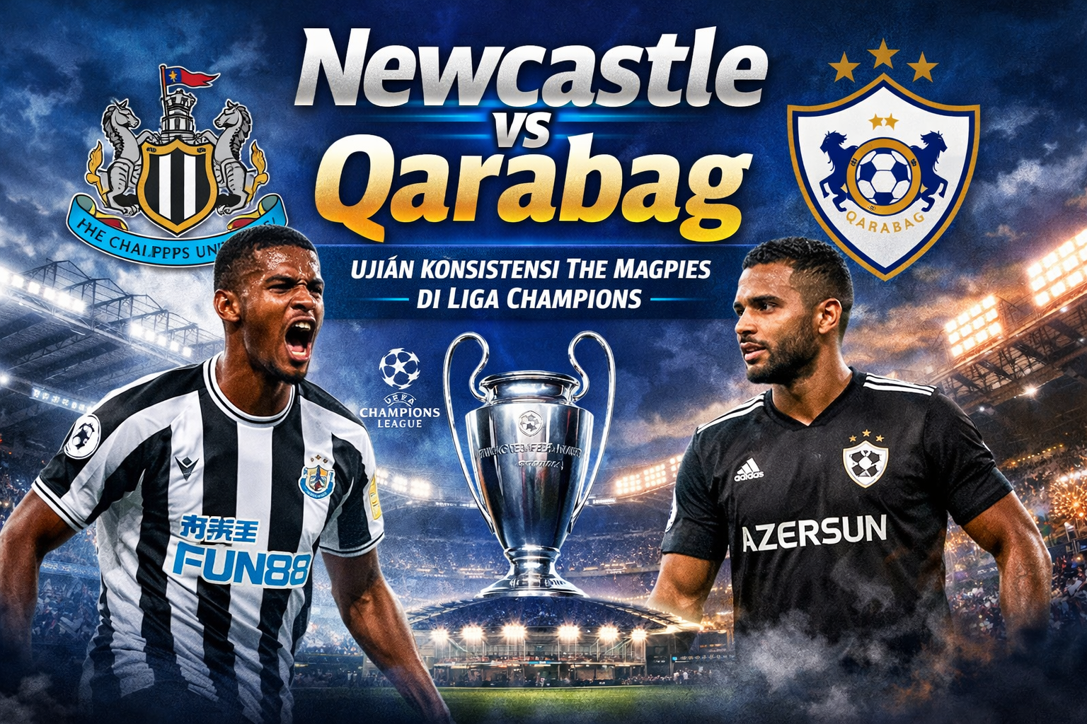 🔥 Newcastle vs Qarabag – Duel Kontras di Liga Champions, Ujian Mental dan Taktik di Panggung Eropa