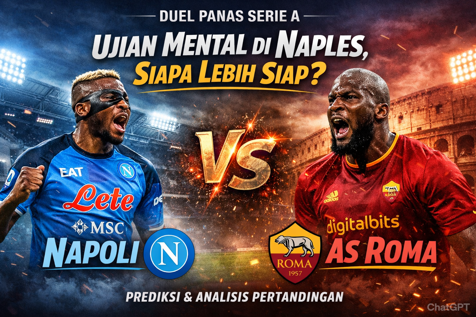 Napoli Tundukkan AS Roma dalam Duel Panas Serie A di Diego Armando Maradona