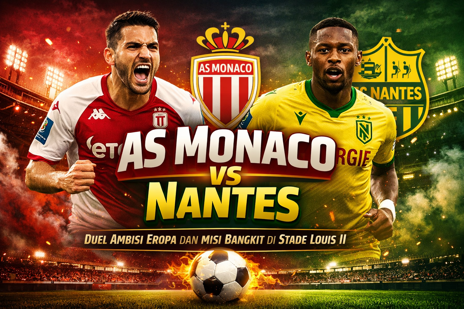 AS Monaco vs Nantes: Duel Ambisi Eropa dan Misi Bangkit di Stade Louis II