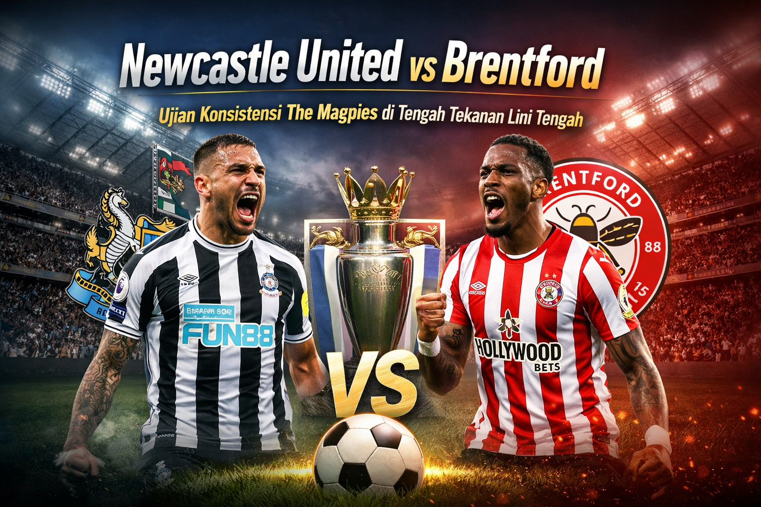 Newcastle United vs Brentford: Ujian Konsistensi The Magpies di Tengah Tekanan Lini Tengah
