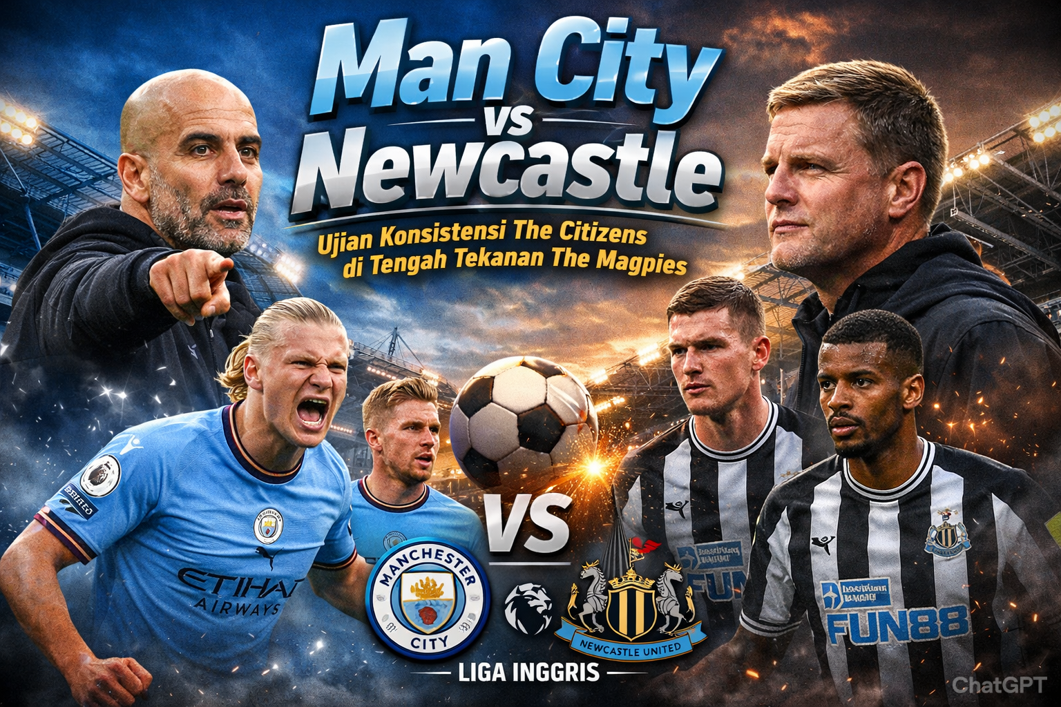 Man City Tampil Superior, Tekuk Newcastle dalam Duel Sengit Liga Inggris