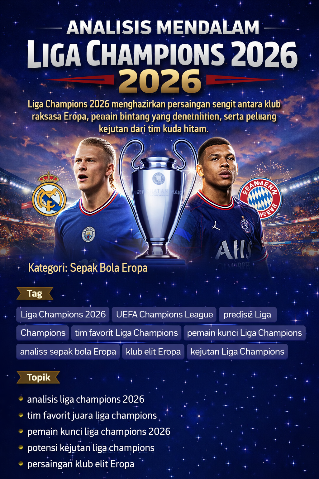 Analisis Mendalam Liga Champions 2026: Tim Favorit, Pemain Kunci, dan Potensi Kejutan Besar