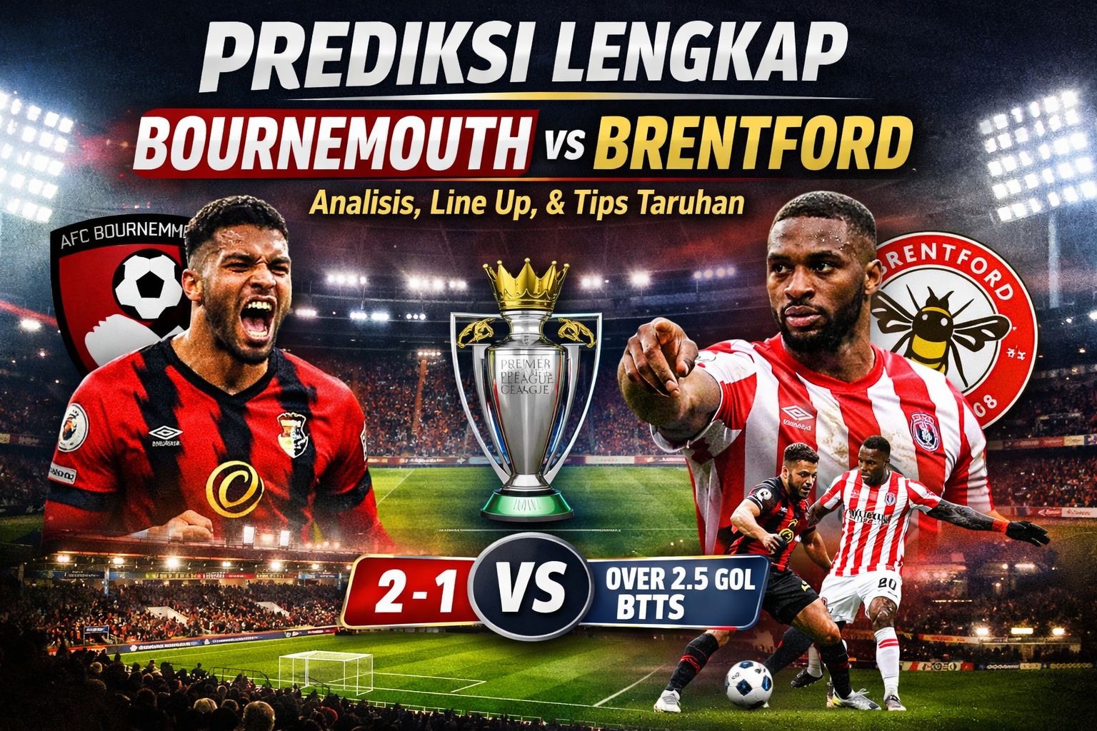 Bournemouth Tahan Gempuran Brentford dalam Duel Sengit Liga Inggris di Vitality Stadium
