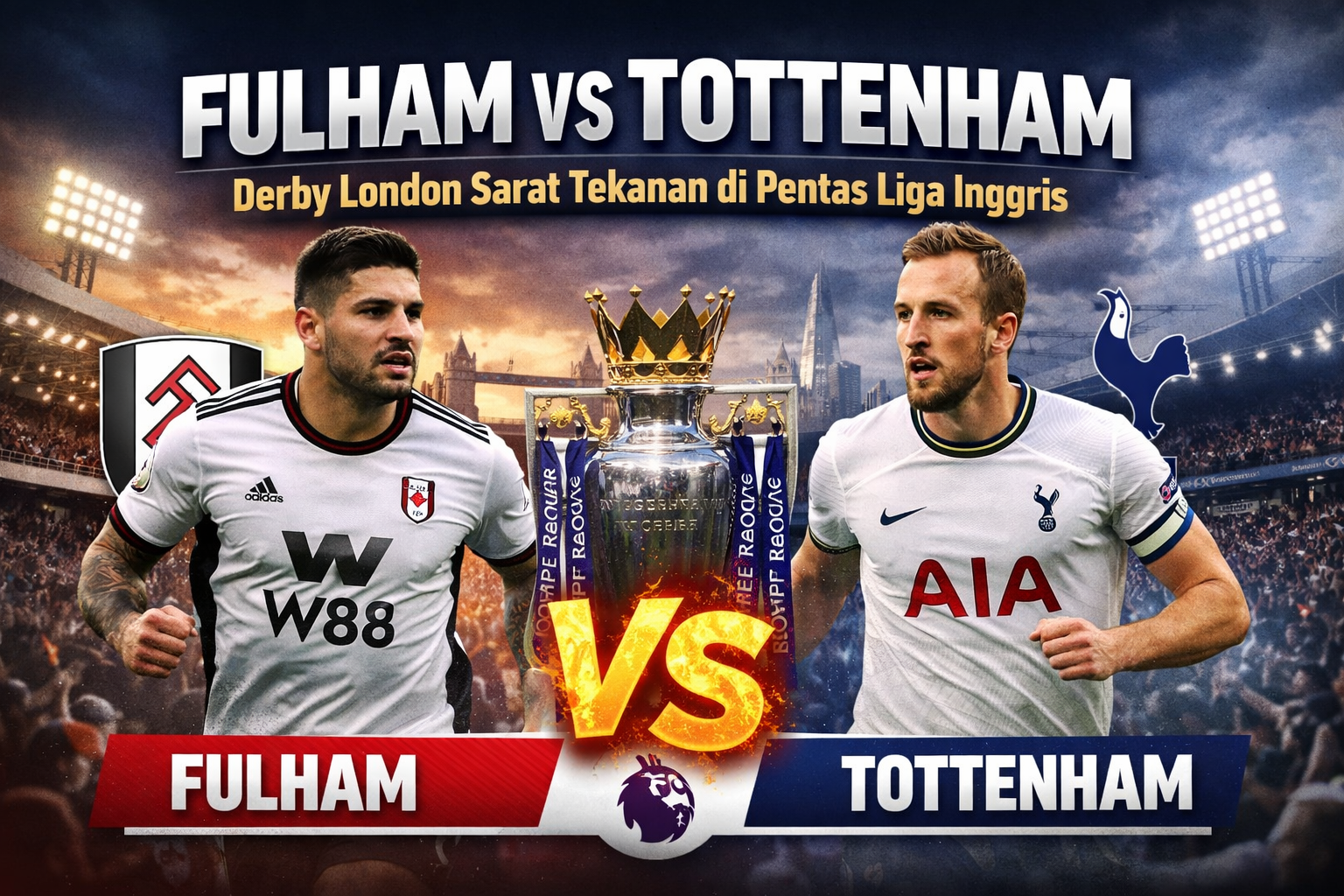 Fulham vs Tottenham: Derby London Sarat Tekanan di Pentas Liga Inggris
