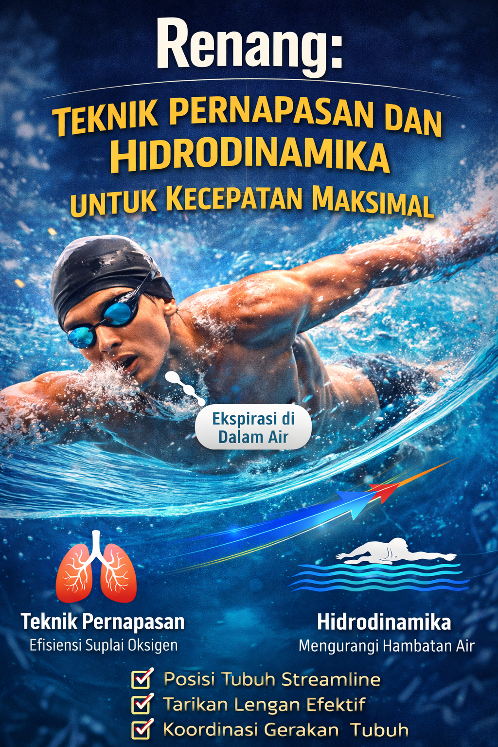Renang: Teknik Pernapasan dan Hidrodinamika untuk Kecepatan Maksimal