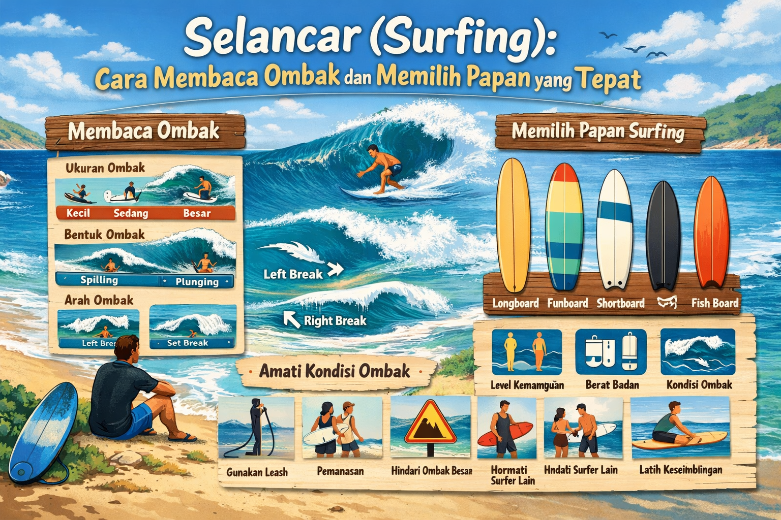 Selancar (Surfing): Cara Membaca Ombak dan Memilih Papan yang Tepat