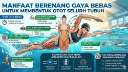 Manfaat Berenang Gaya Bebas untuk Membentuk Otot Seluruh Tubuh